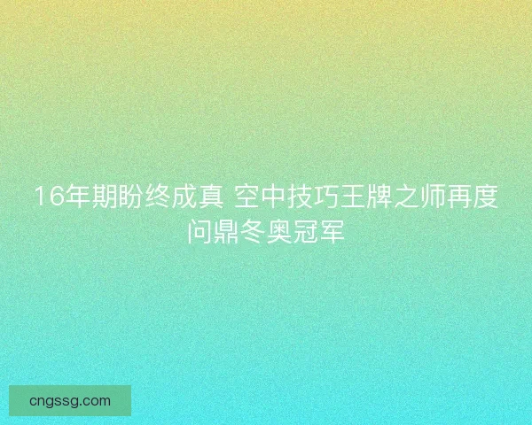 16年期盼终成真 空中技巧王牌之师再度问鼎冬奥冠军 16年期盼终成真 空中技巧王牌之师再度问鼎冬奥冠军